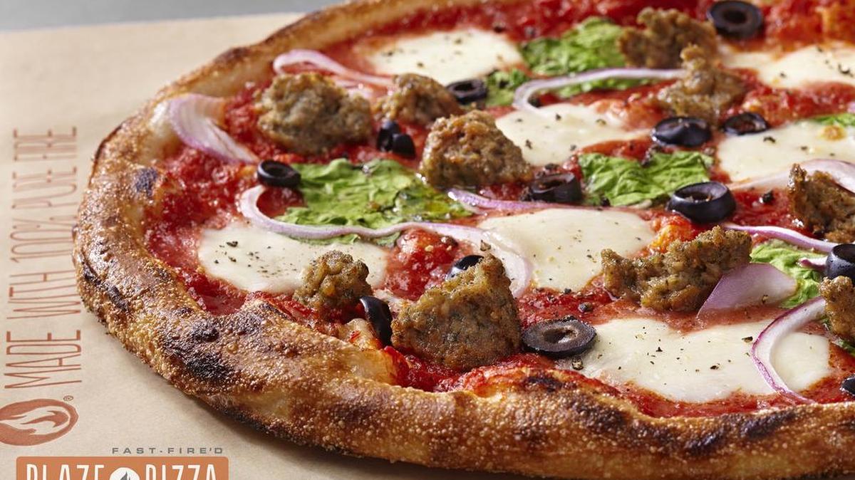 At Blaze, you can pick your pizza toppings from a wide array.