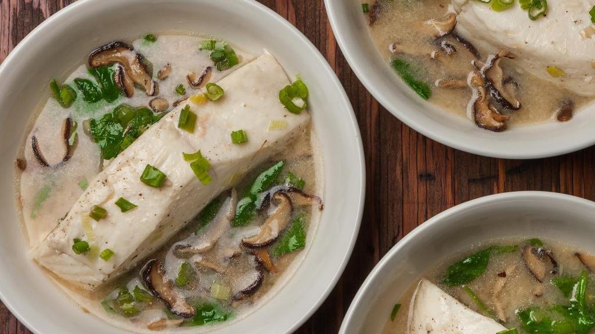 Halibut in Miso Broth.