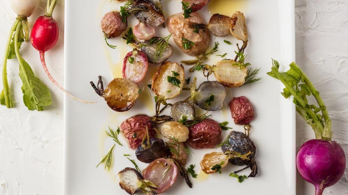 Roasted Radishes With Herbs.