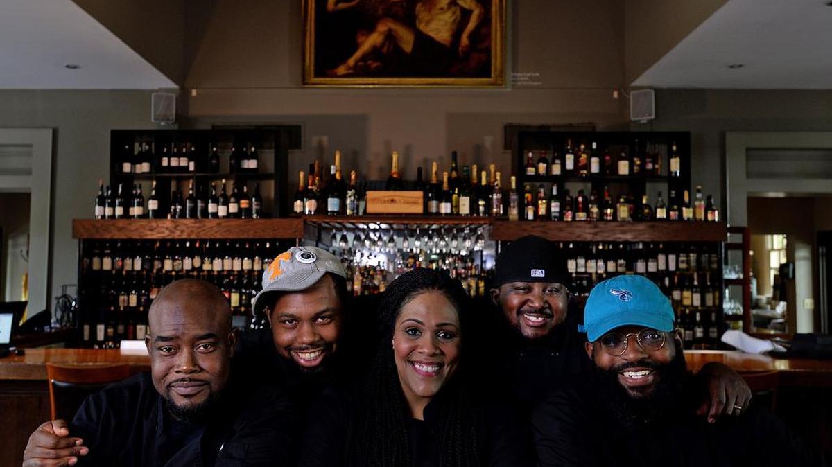 The core members of Soul Food Sessions include (from left) Michael Bowling, Gregory Collier, Jamie Suddoth, Jamie Barnes and Greg Williams.