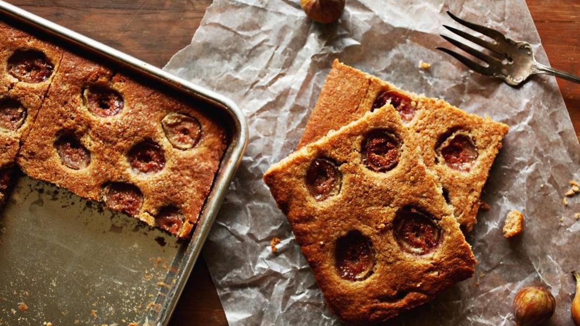 The Figgy Demerara Snacking Cake is a homey-looking cake with great flavors.