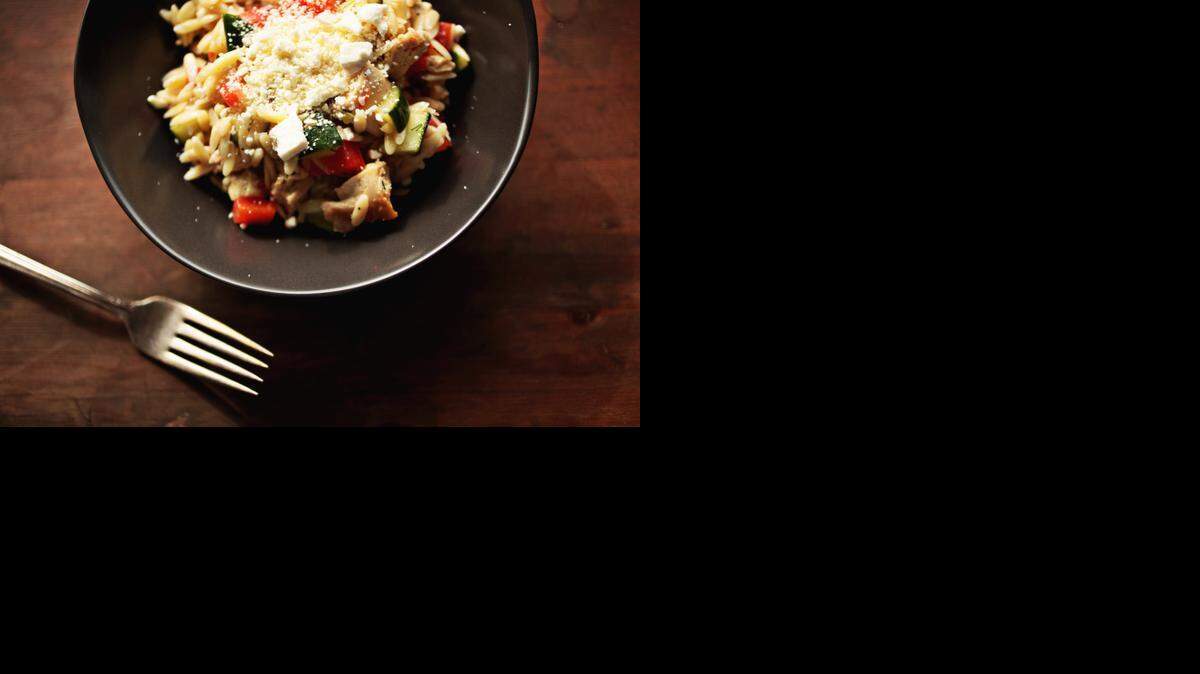 
This Lemon Orzo-Veggie Salad with Chicken recipe can be stretched even more by doubling pasta, vegetables and dressing ingredients.
