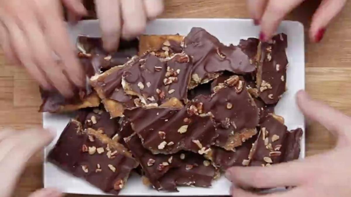 A screengrab from Tasty’s video of “Cracker Candy As Made By Lori Nolan.”