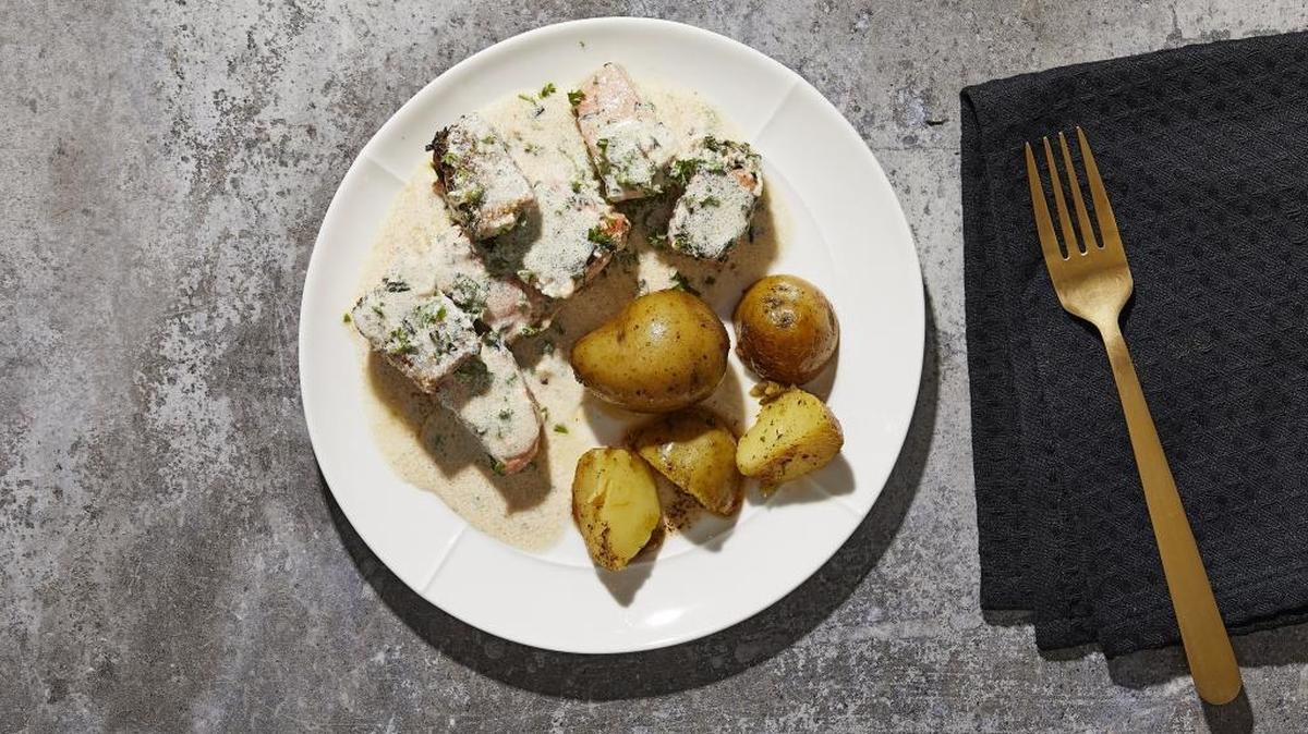 Creamy Herbed Salmon.