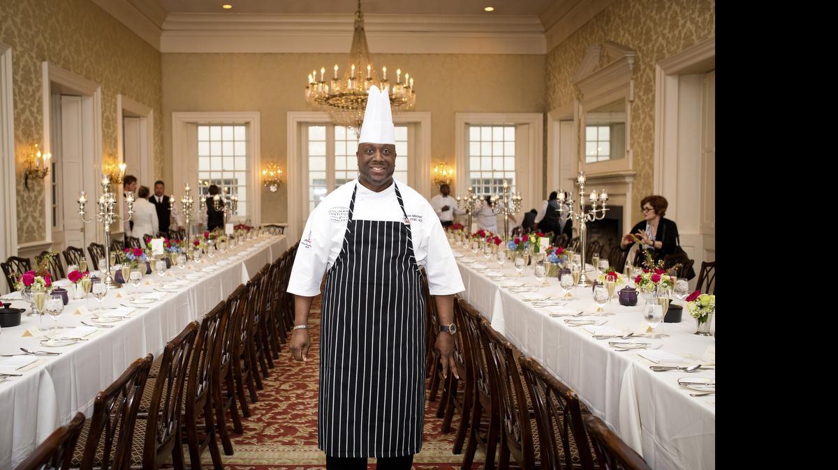 
Host chef Kevin Mitchell before the Nat Fuller Feast. 
