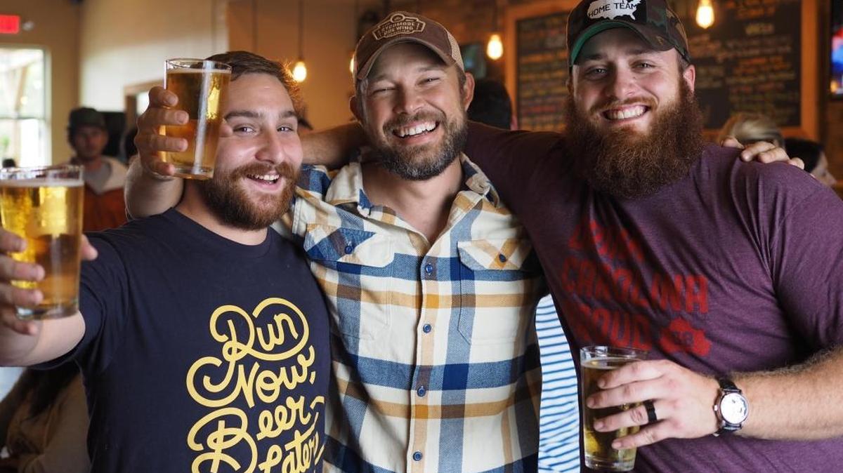 Sycamore Brewing celebrates its one-year anniversary this Saturday with live music and special beers from 12-10 p.m. Pictured from left to right: Jordy Smith (Brewery Operations Manager), Justin Brigham (Owner & Brewer), and Andrew Viapiano (Head Brewer).