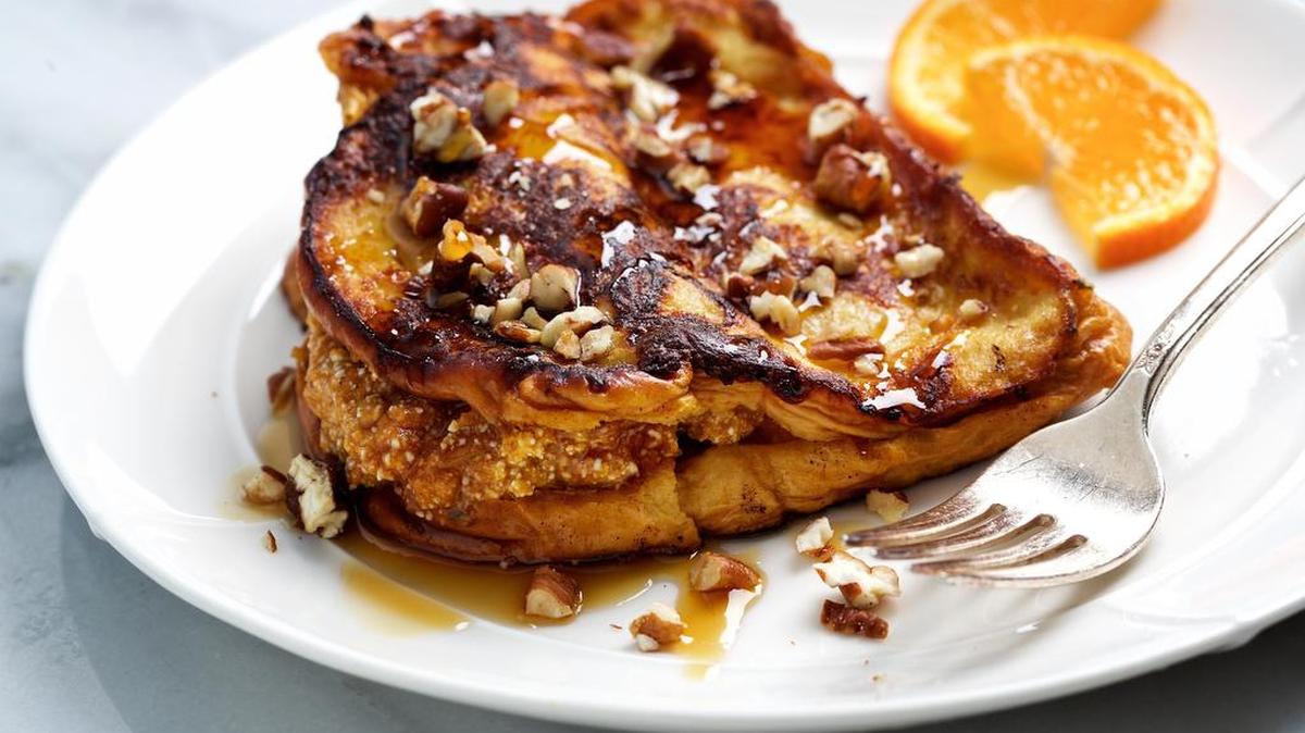 Pumpkin Stuffed French Toast.