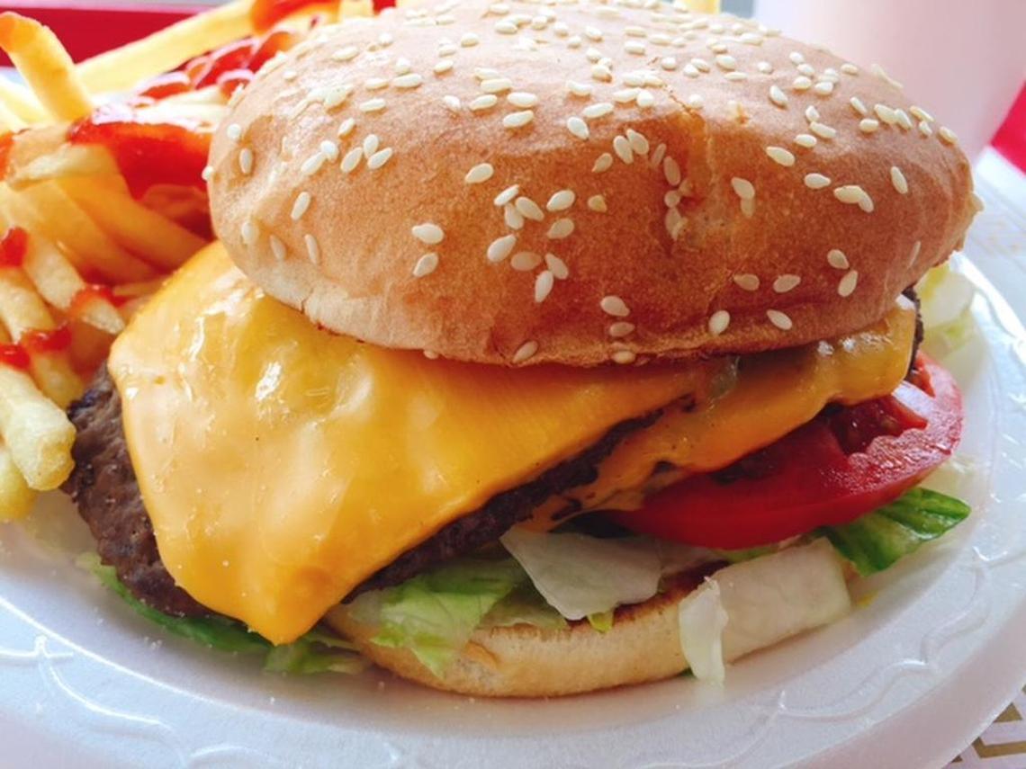 Zack’s cheeseburger comes with a generous slab of American cheese.