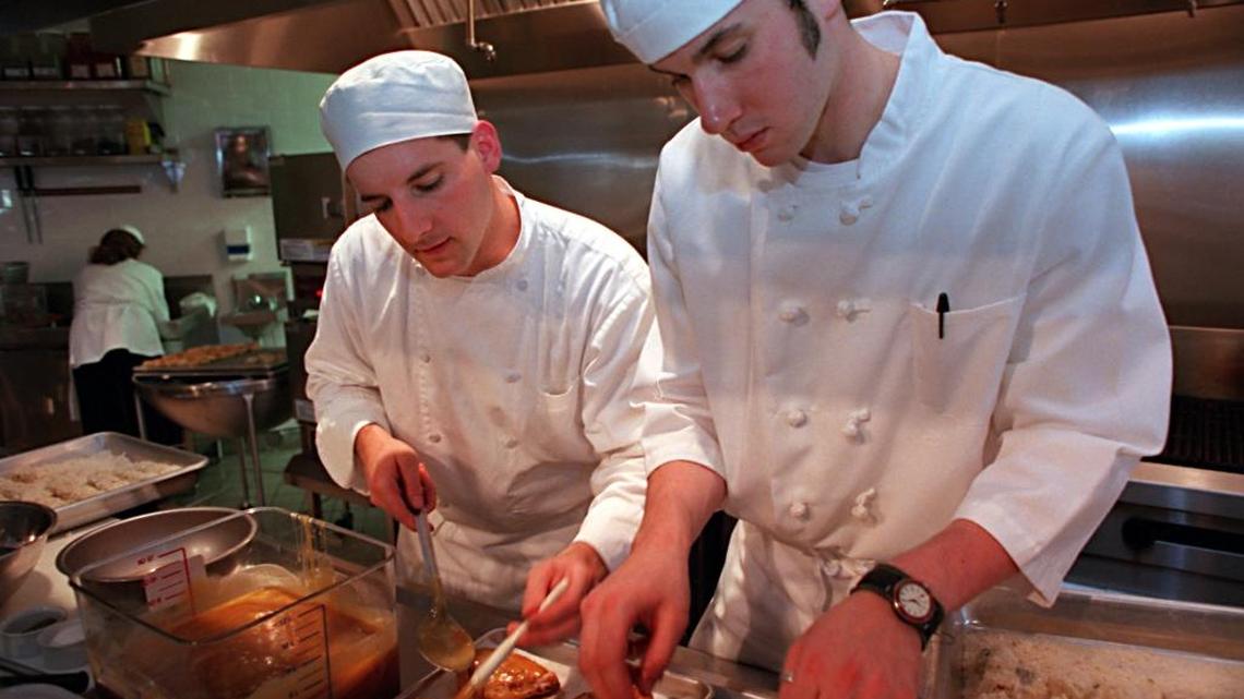 In 1997, Sam Talbot, right, was working with Joseph Comfort, then the executive chef at Dean & Deluca.