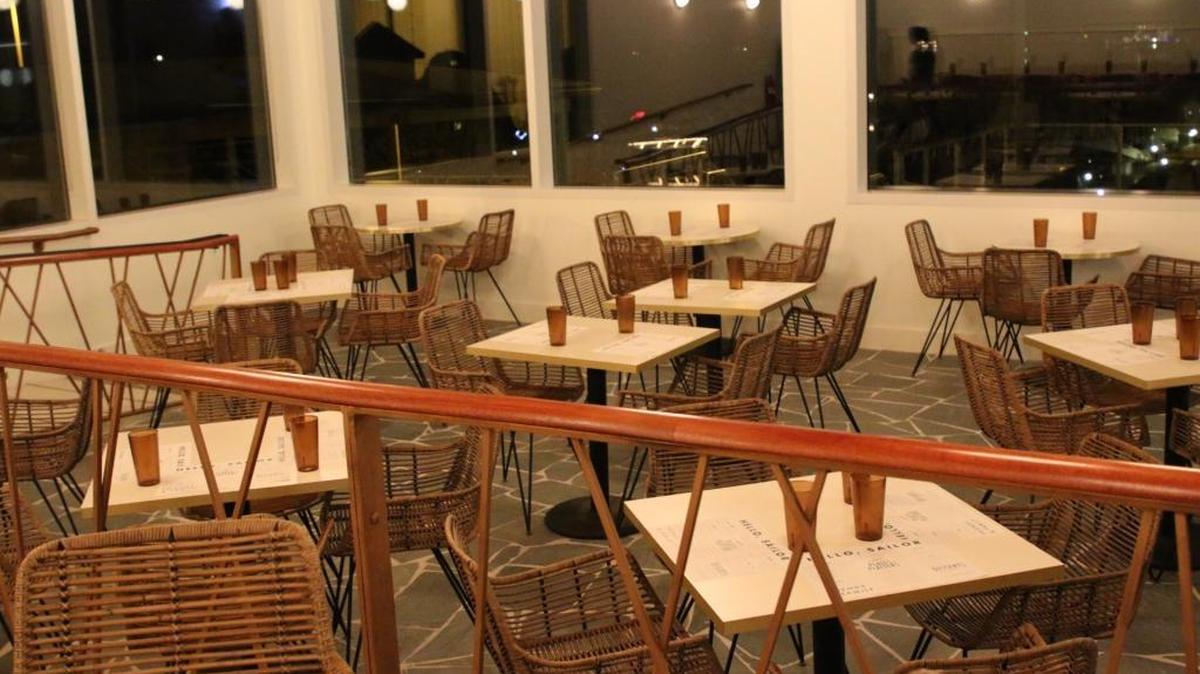 The dining room inside Hello, Sailor in Cornelius.