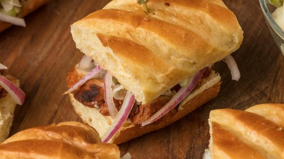Paprika Pork Sliders With Fennel Slaw.
