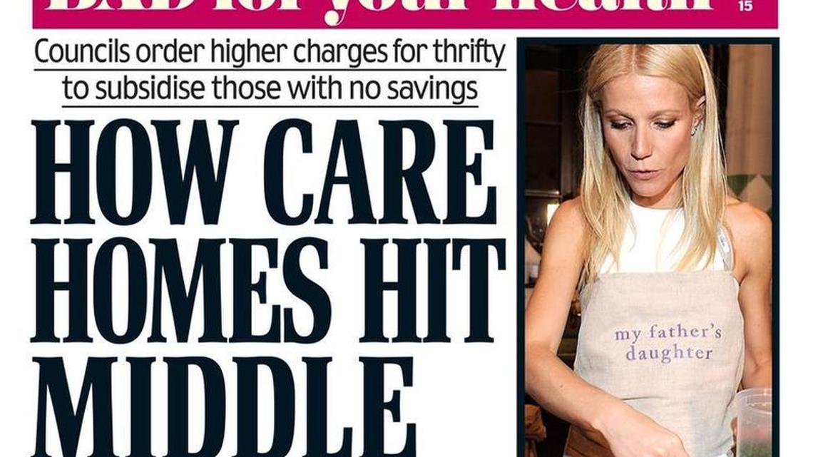 British newspapers like the Daily Mail were fast to jump on Paltrow.