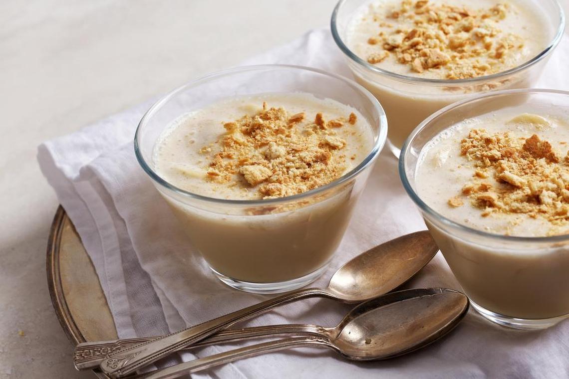 Single-serving cups of maple-kissed pudding, layered with sliced banana and topped with a crunch of graham cracker crumbles, can transport you back to Grandma’s house.