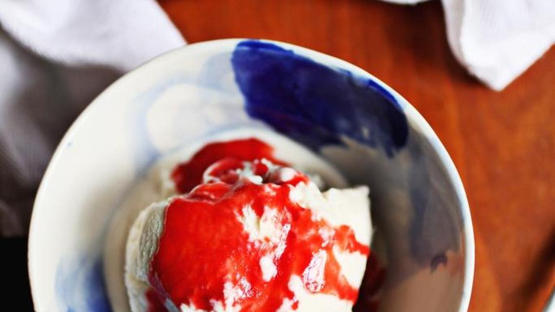 Food Network star Ree Drummond's recipe for strawberry syrup from "The Pioneer Woman Cooks Dinnertime" is perfect for ice cream.