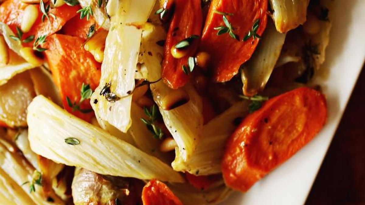 Roasted Fennel, Carrots and Shallots.