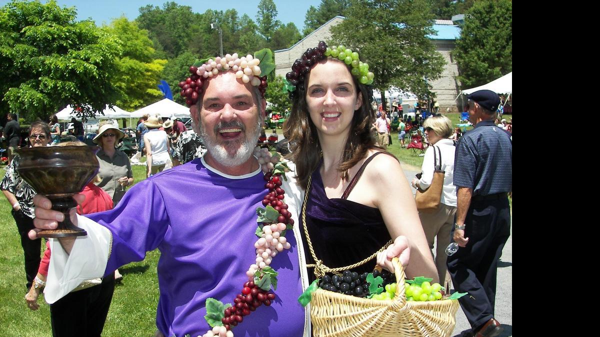 
Bacchus sometimes puts in an appearance at the Yadkin Valley Wine Festival in Elkin. 
