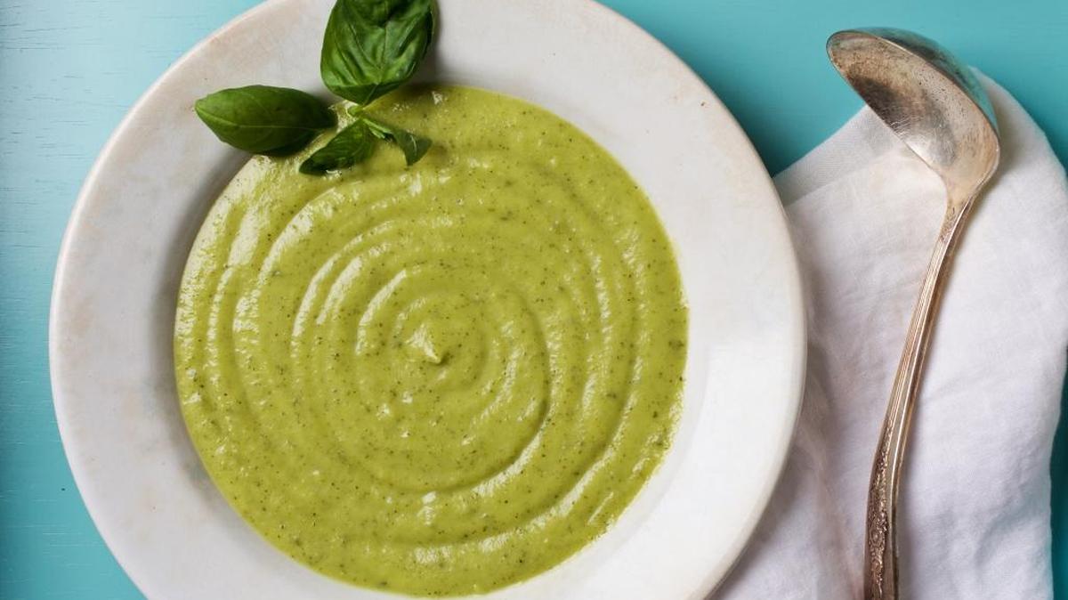 Chilled Zucchini and Avocado Soup With Basil.
