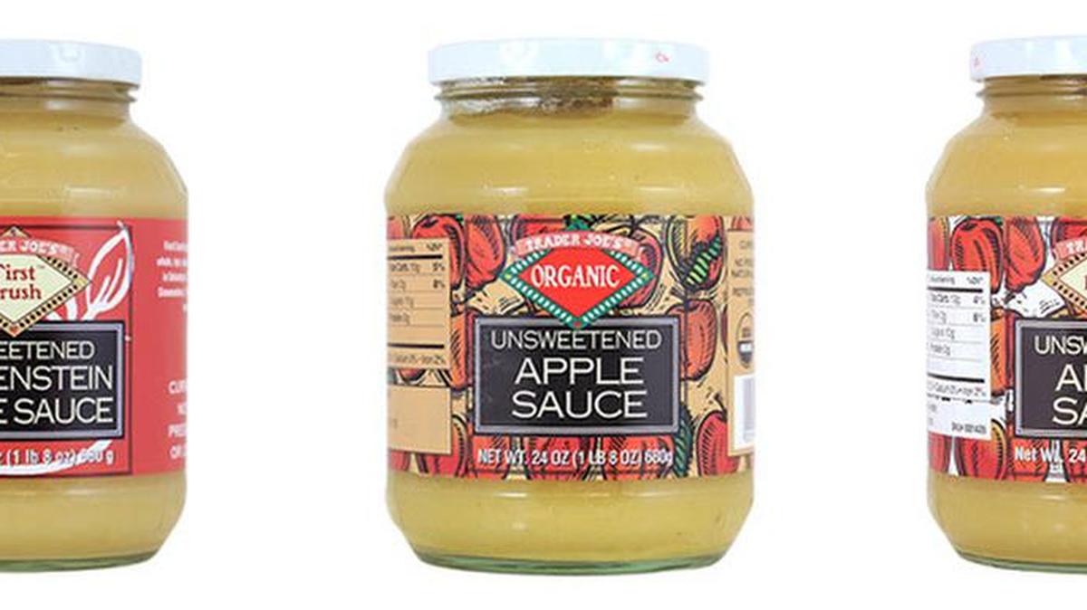Three kinds of apple sauce are being recall by Trader Joe’s because there may be glass in the contents.