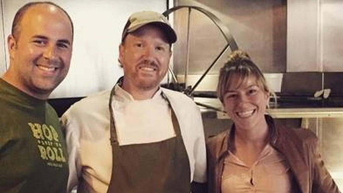 Joe (left) and Katy Kindred with their new hire, a very well-known name for Charleston food fans.