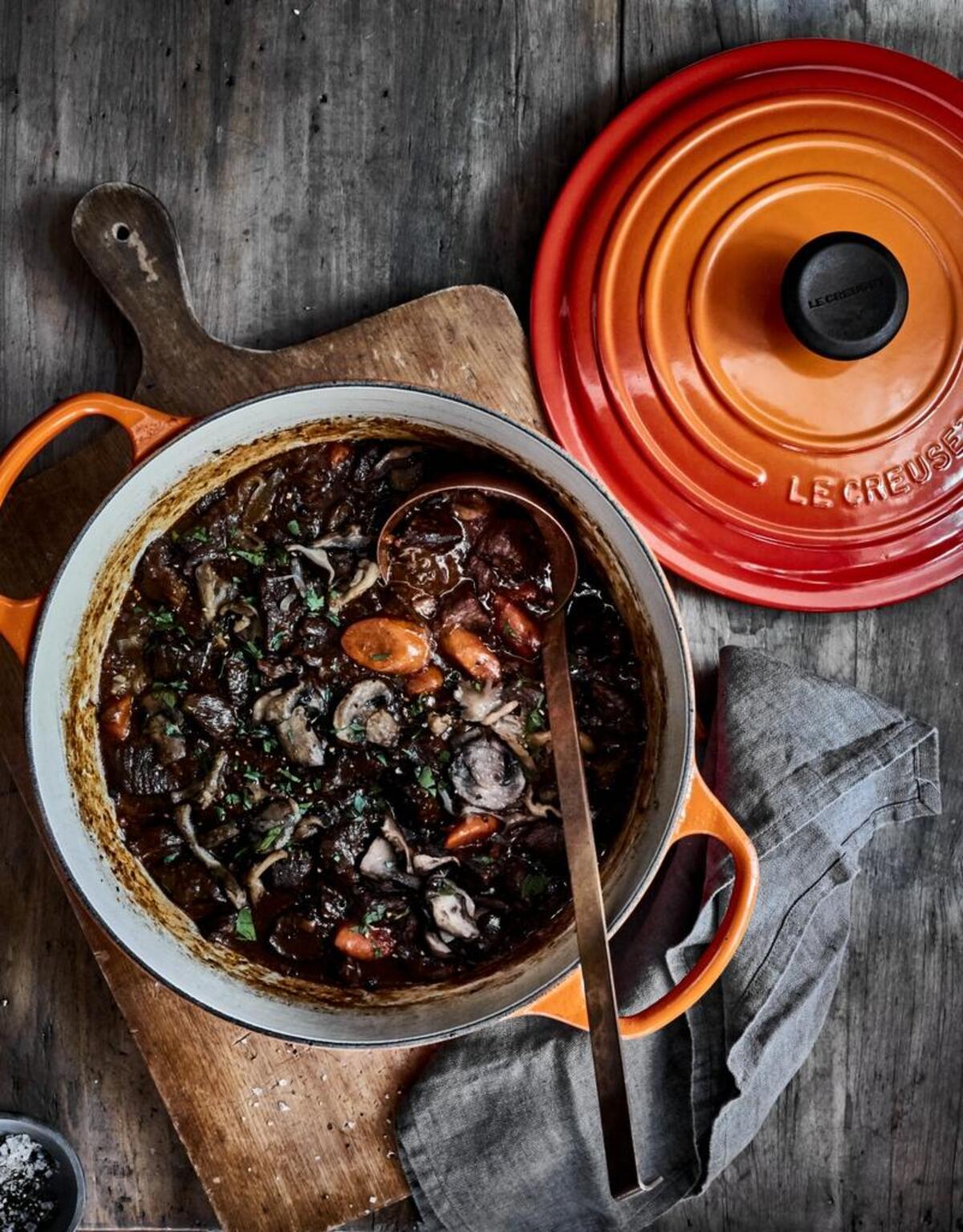The French cookware maker Le Creuset is known for its brightly colored cast-iron products.