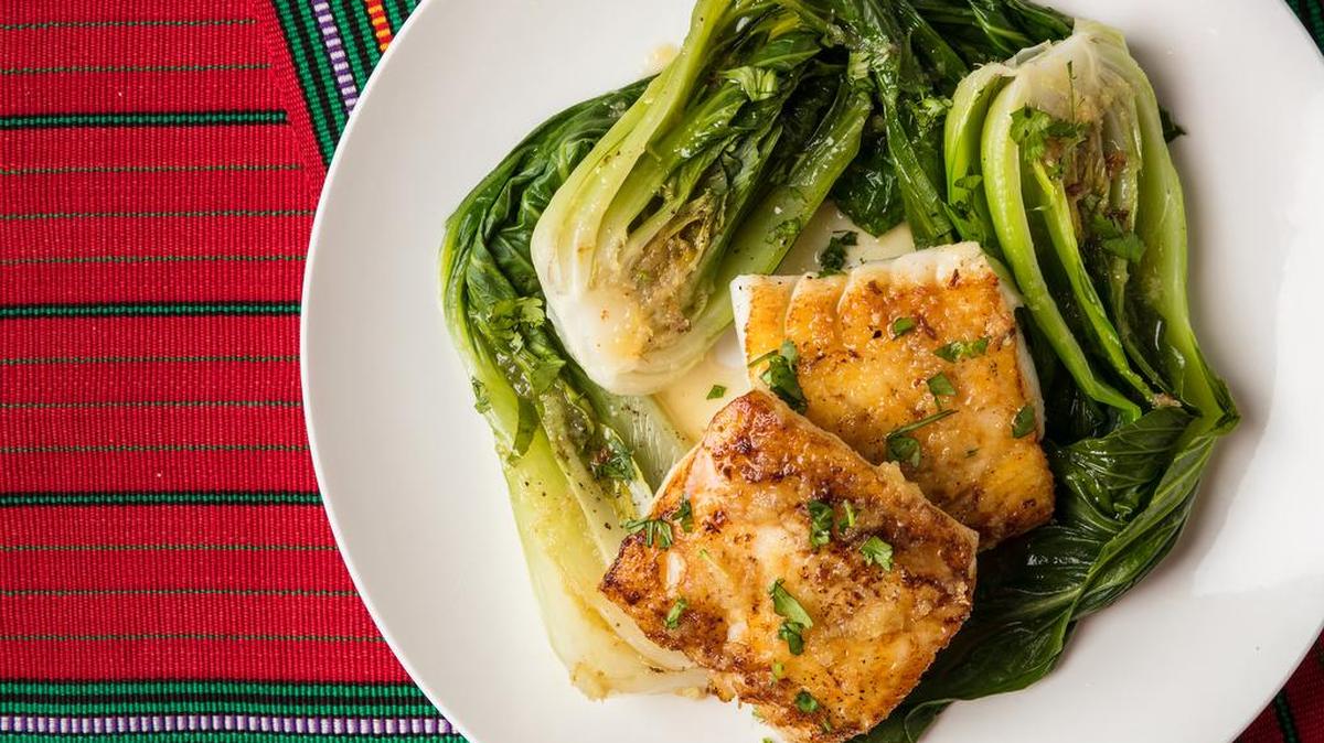 Cod With Ginger Beer and Bok Choy.