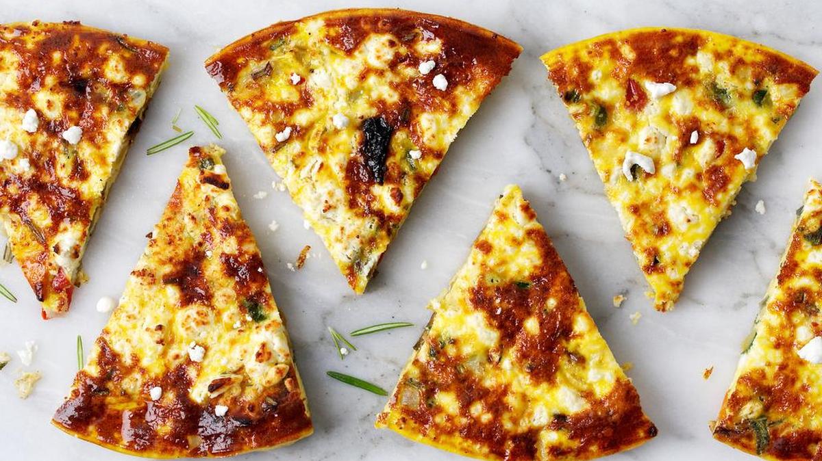 This frittata is made with leftover roasted vegetables.