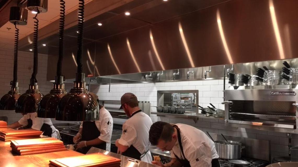 The delay was caused by a glitch installing the range hood, which has to go up five stories.