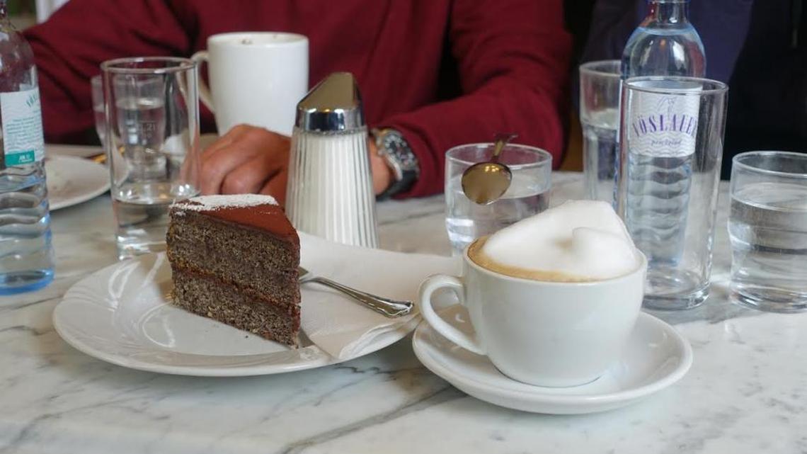 Having coffee in an Austrian cafe requires that you have a slice of cake with it.