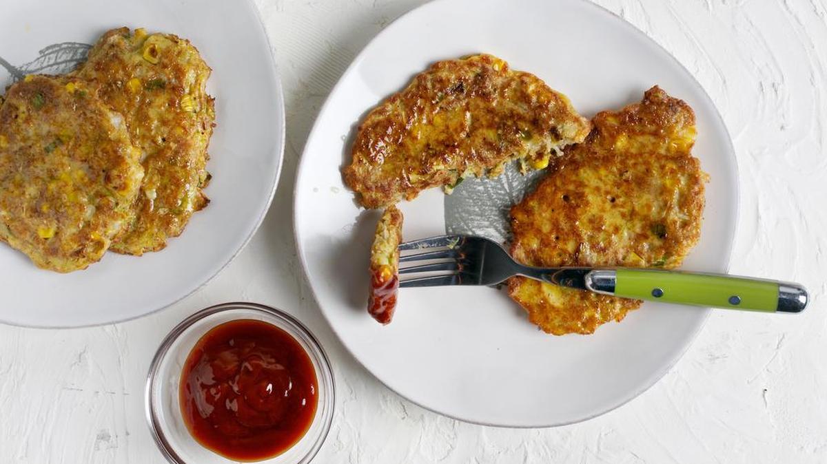 Corn and Crab Okonomiyaki.