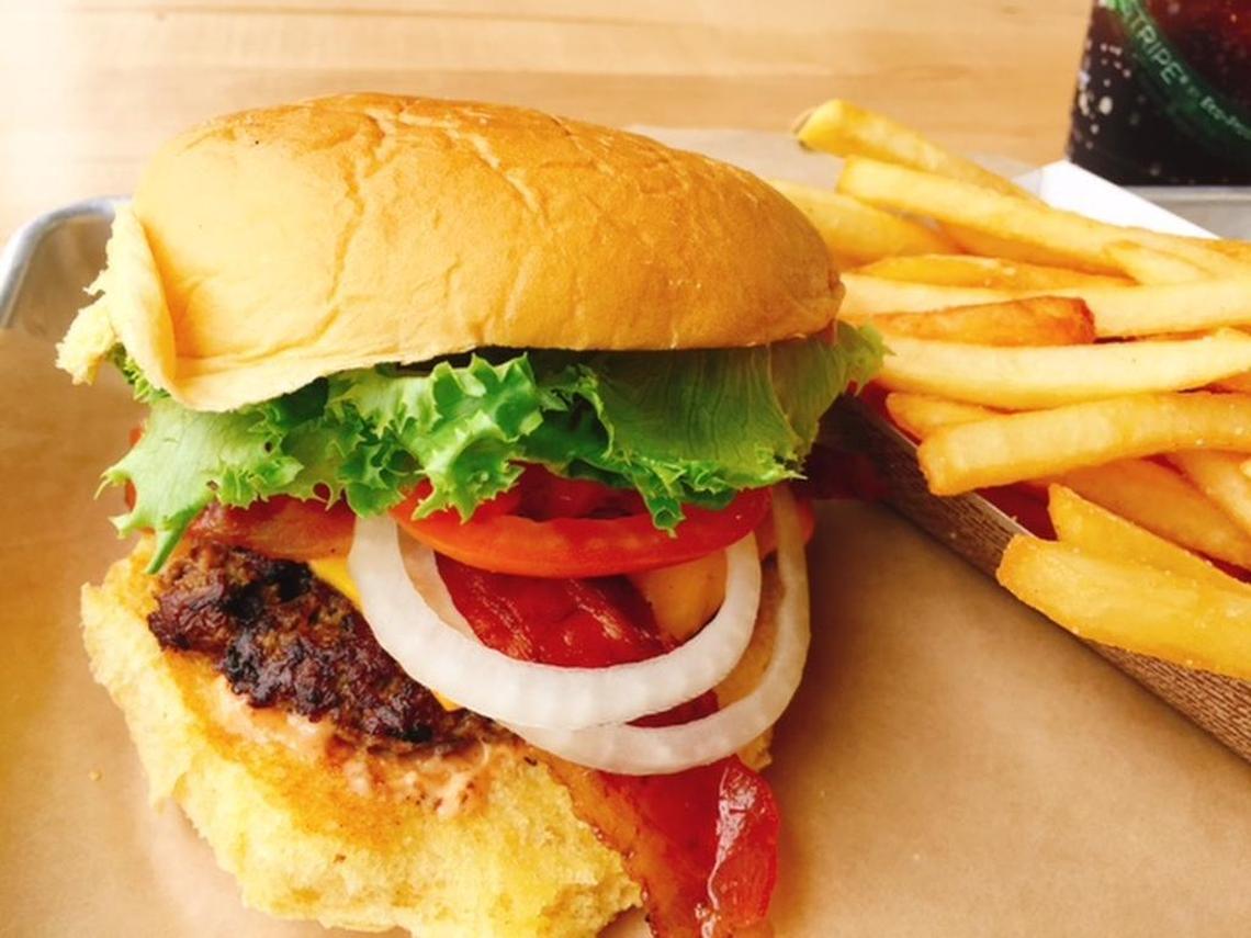 Barcelona’s burger comes with special sauce on the bottom, onion, tomato and lettuce.