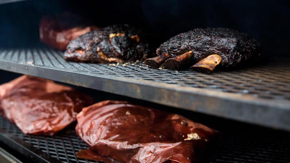 Noble Smoke will include Texas-style smokers similar to the one Jim Noble uses now for his barbecue catering business.