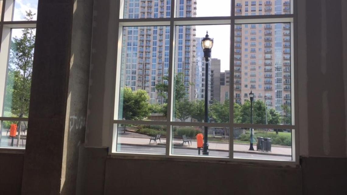 The windows of Haymaker will overlook Romare Bearden Park, where Dissen plans to have a community garden space.