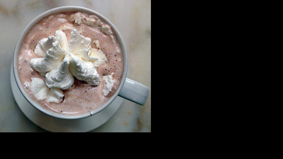
Hot cocoa hits the spot on a cold and snowy day.

