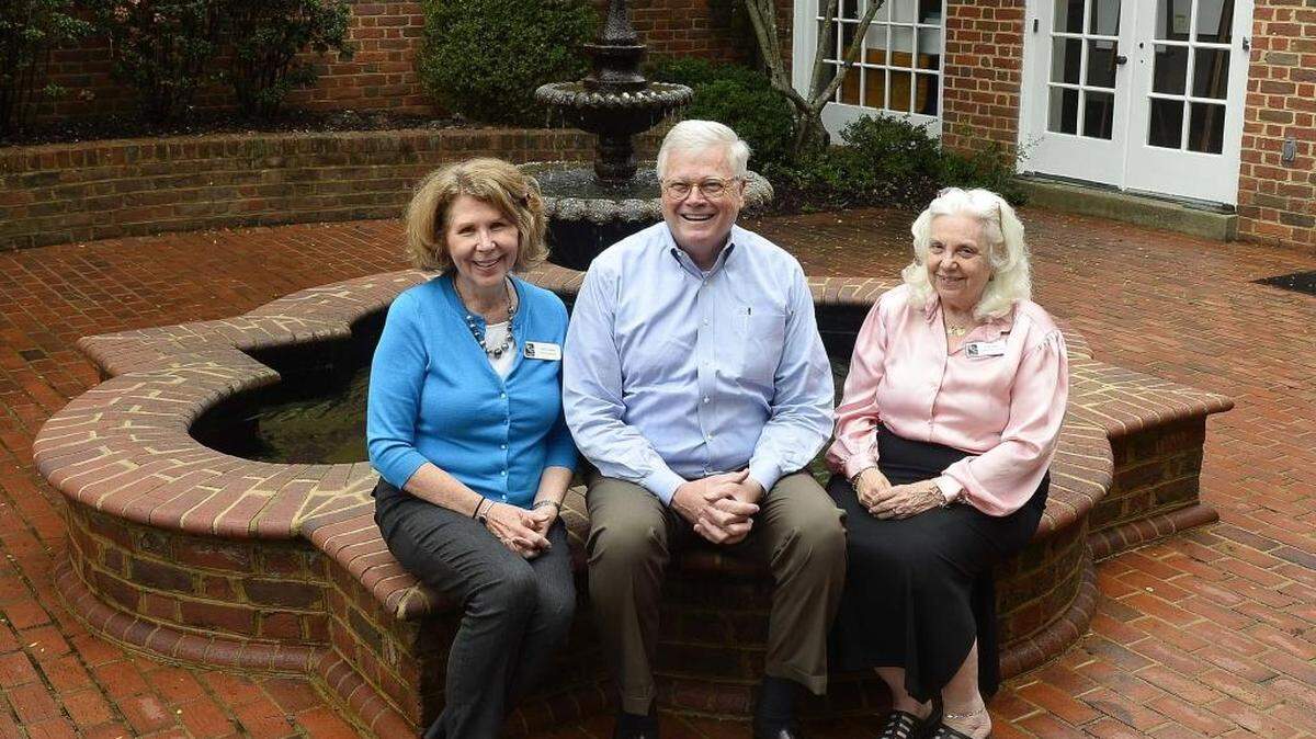 
Shepherd's Center of Charlotte staff members from left,Pam Lampel director of operations,Wayne Felton executive director, Leah Amler program assistant. They help oversee the Adventures in Learning program for seniors. 
