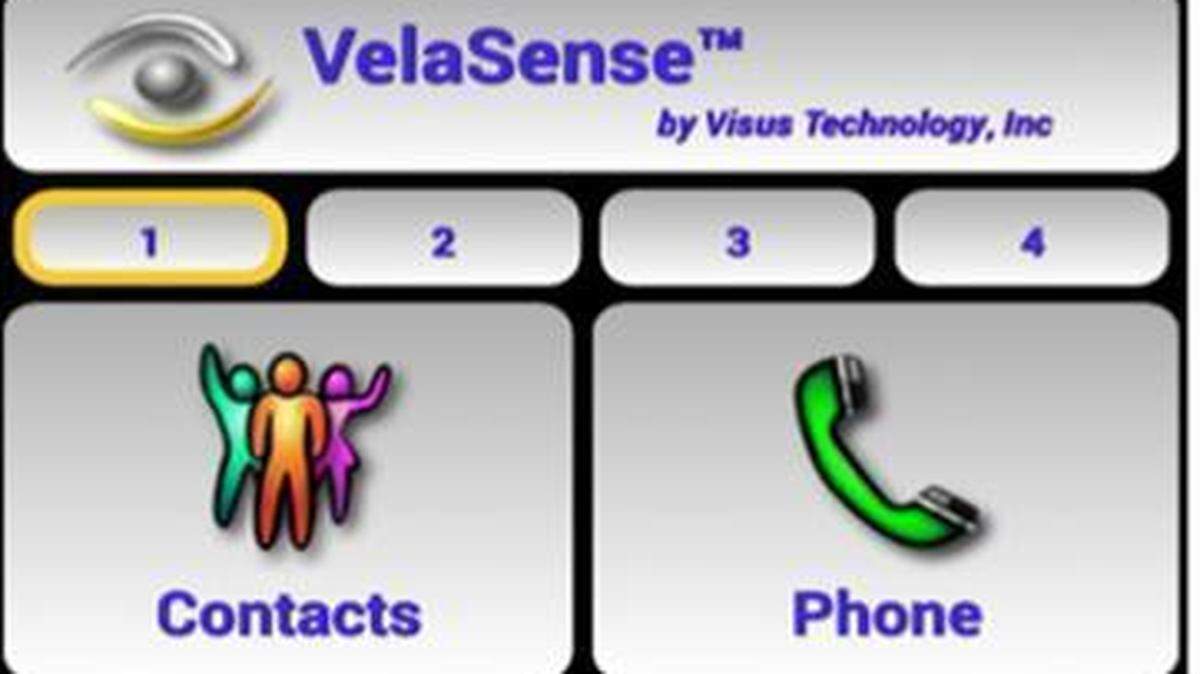 
VelaSense features  touch-screen magnification, email and messaging.
