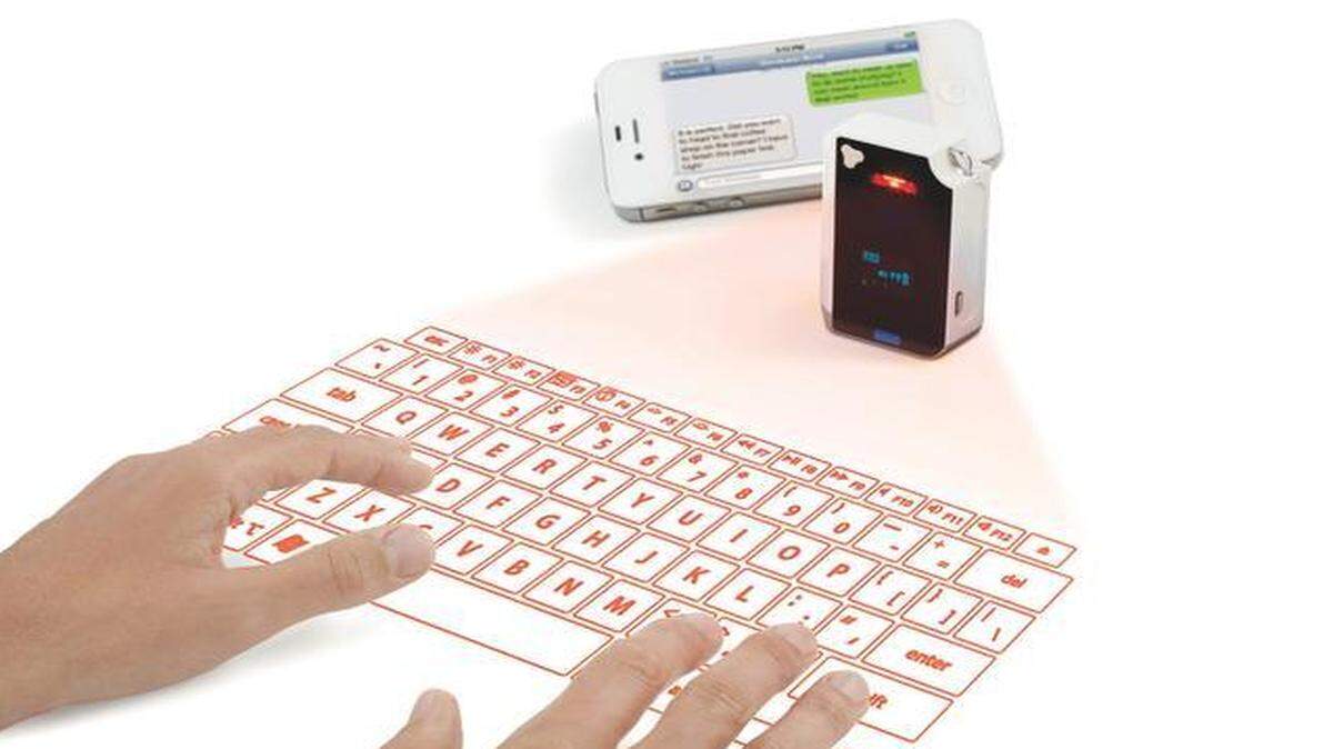 
Pair any Bluetooth device with Brookstone’s Virtual Keyboard, and you can type like there’s a real keyboard in front of you. (TNS)
