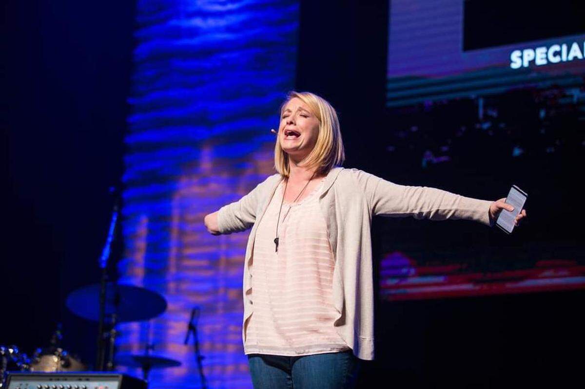 Tiffany Johnson during a speaking engagement in November 2018.
