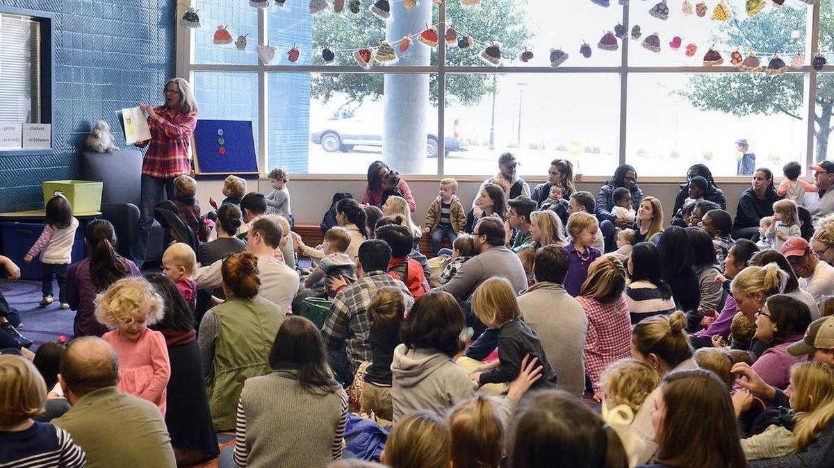 At ImaginOn, there are storytimes for the younger crowd and separate activites for older children.