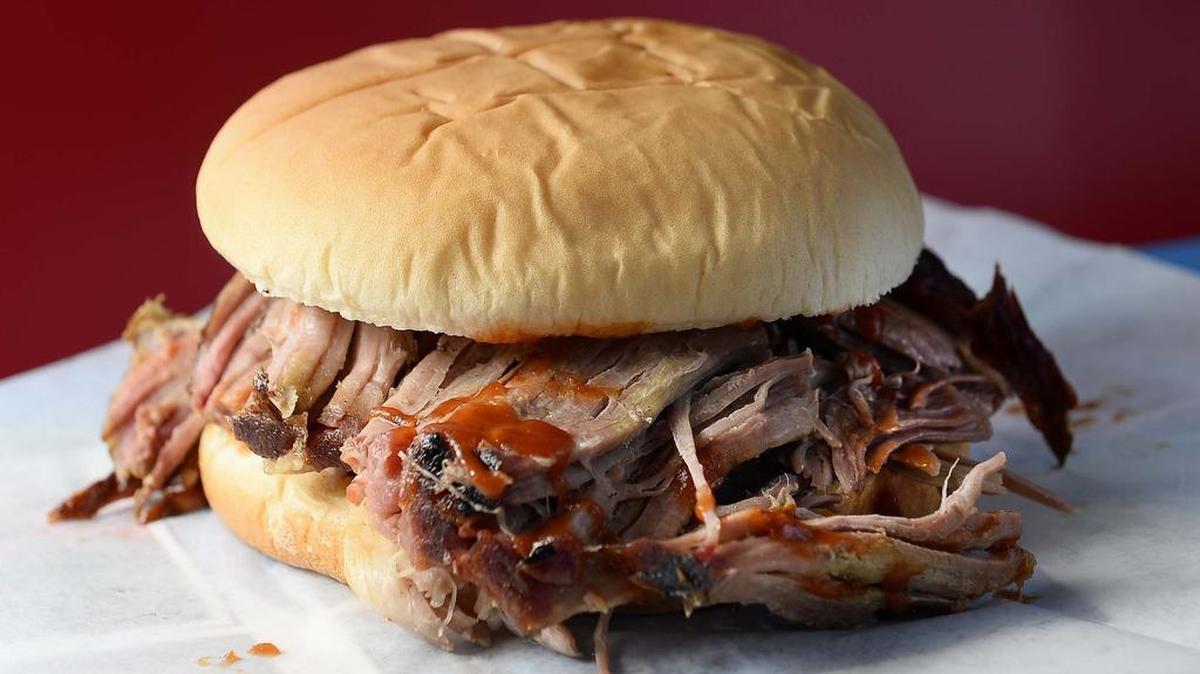 A barbecue sandwich at Kyle Fletcher's in Gastonia.