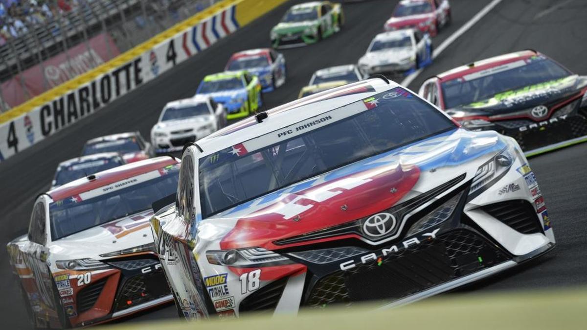 Kyle Busch starts on the outside of the front row in the Coca-Cola 600, Monster Energy NASCAR Cup Series race at Charlotte Motor Speedway.