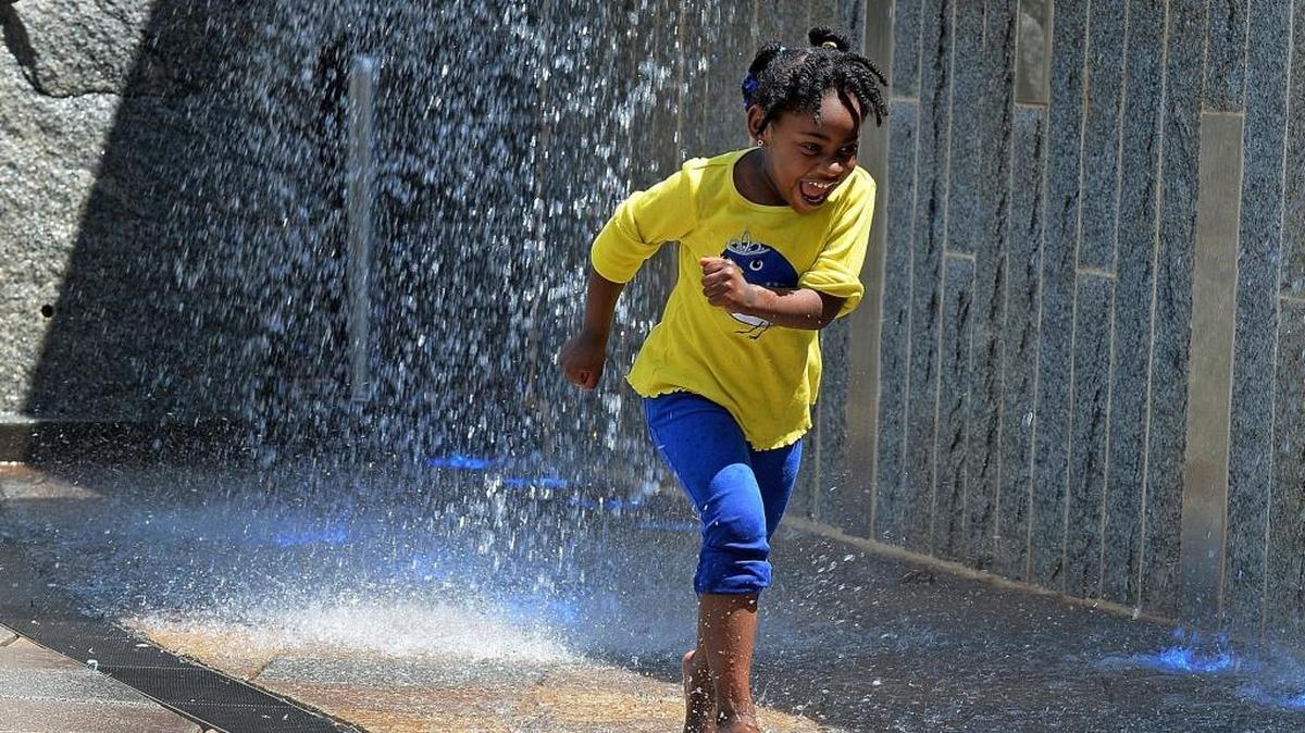 
The fountain at Romare Bearden Park in uptown offers cool relief on hot summer days. It’s also a great setting for photographs, especially at night when the fountain lights up in 
