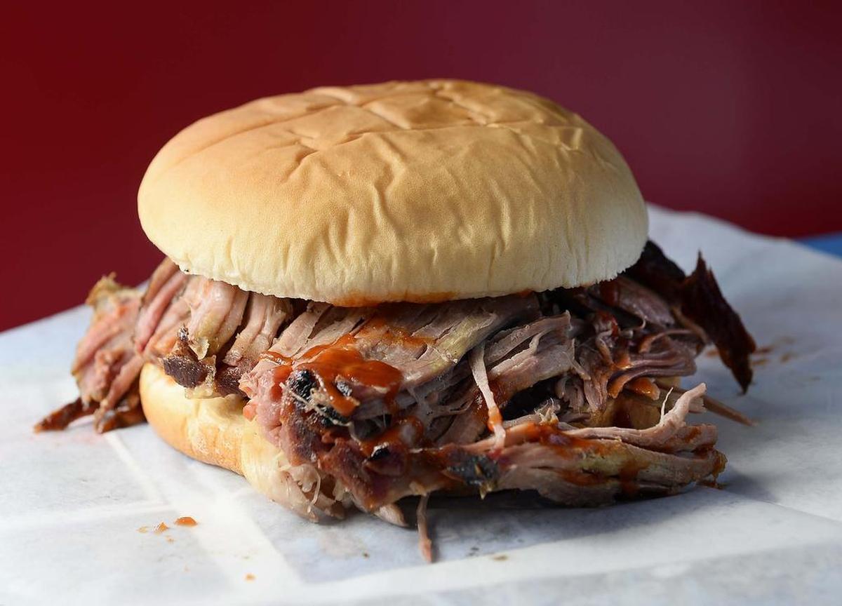A barbecue sandwich at Kyle Fletcher's in Gastonia.