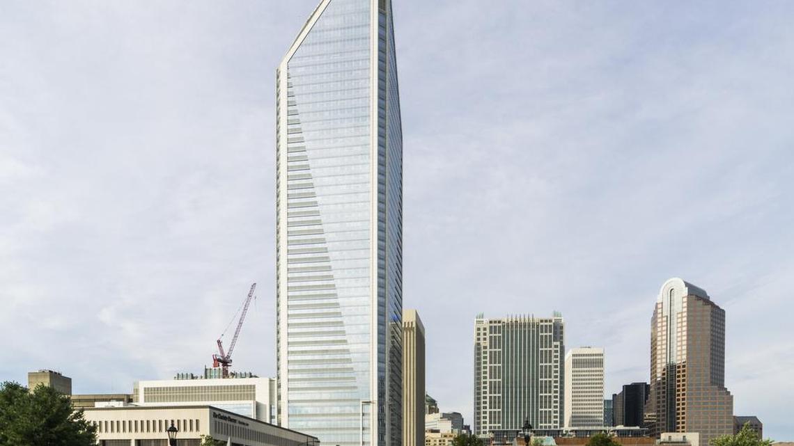 
The view of uptown Charlotte shot from the bridge over John Belk Freeway on South Tryon Street.
