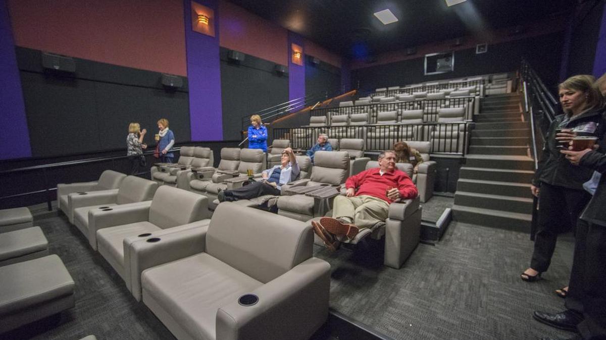 At Carolina Cinemas Charlotte, all theaters have been renovated with a combination of sofas and lounge chairs. Food is available, and there’s wine and beer on tap.