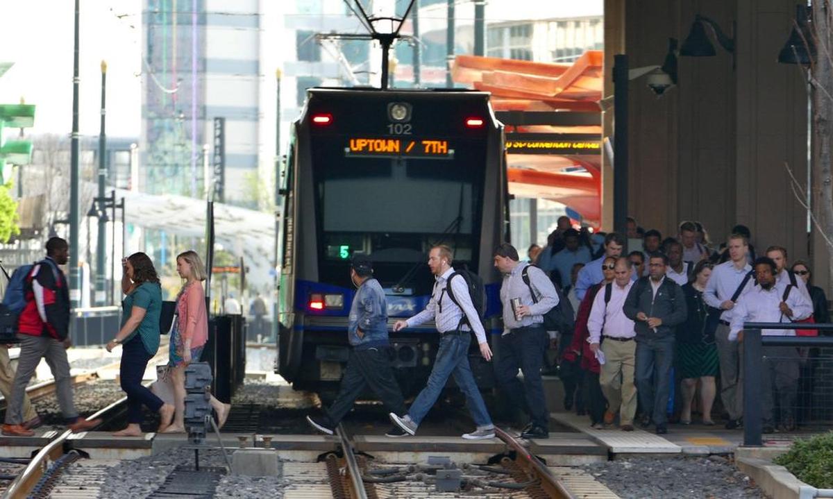 The Blue Line light rail.