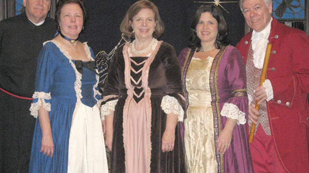Carolina Pro Musica’s annual ‘Christmas at Saint Mary’s’ will feature music from the 18th century, readings of the season, and carols for all to sing. From left are Bob Sweeten, Carolina Pro Musica – Karen Hite Jacob, Holly Maurer, Rebecca Saunders and Eddie Ferrell.