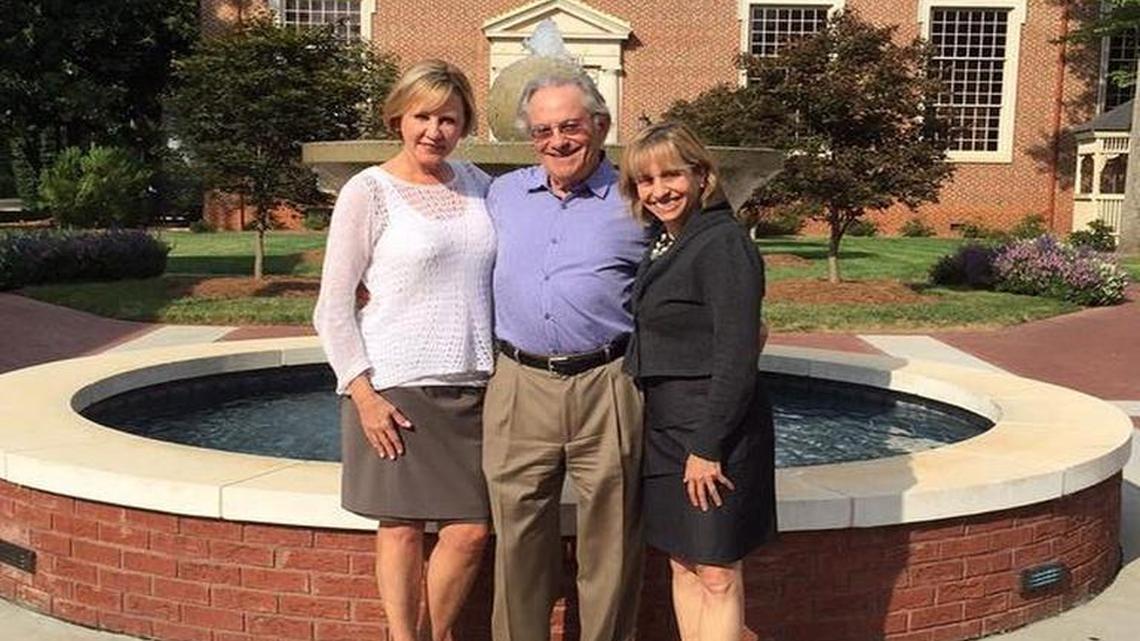 Pamela Davies, president of Queens University of Charlotte, left; Stan Greenspon; and Rabbi Judy Schindler.
