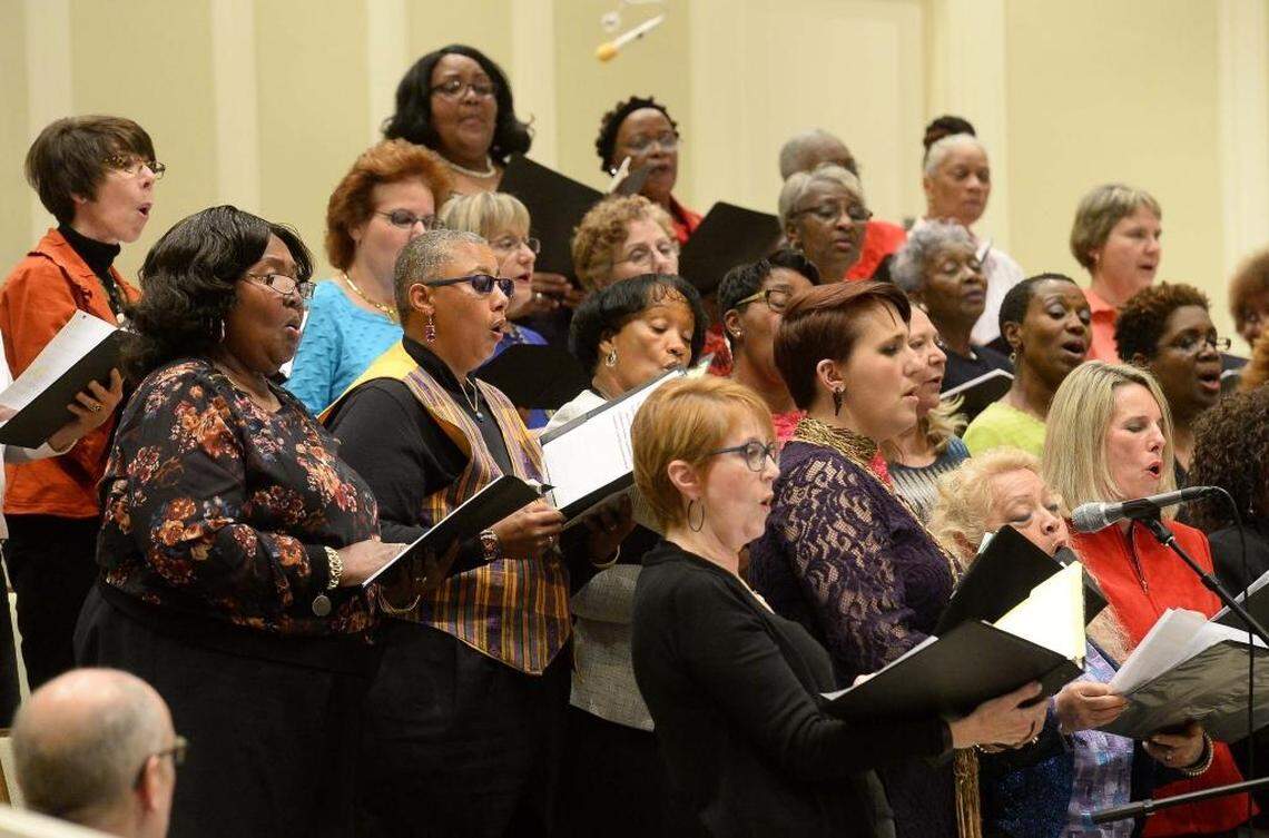 Mecklenburg Metropolitan Interfaith Network canceled its annual community-wide Interfaith Thanksgiving Service on Wednesday at Trinity Presbyterian Church, which includes choir performances, shown in this file photo at St. Paul Baptist Church.