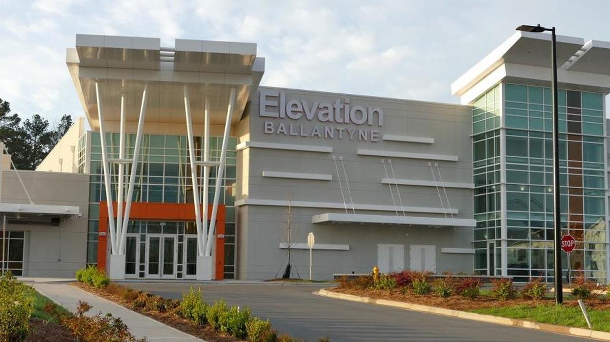 Elevation Church's newest campus in Ballantyne, near the intersection of Lancaster Highway and Johnston Road. It’s the broadcast center for the fast-growing Charlotte church.