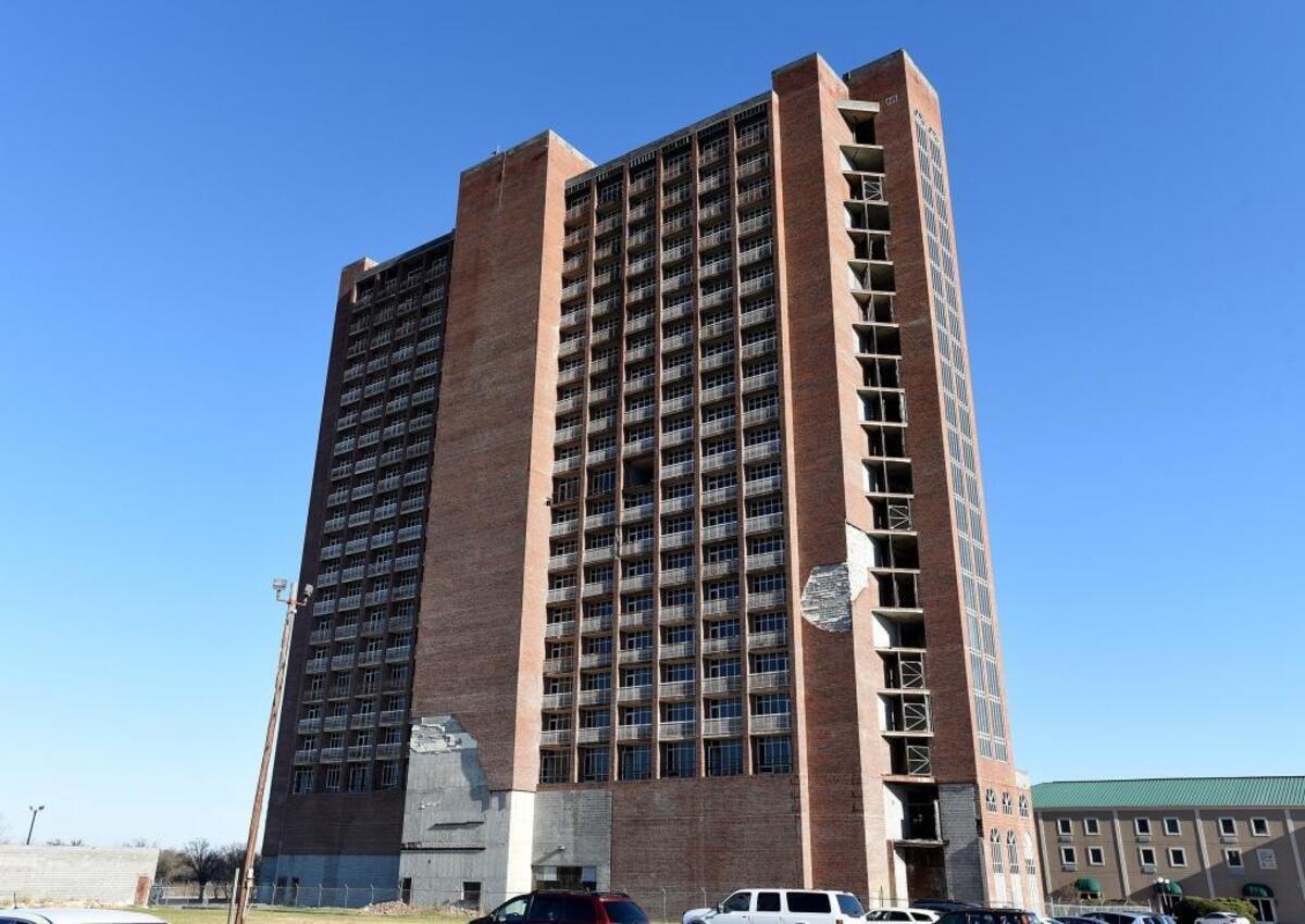 The never-finished, never-occupied 21-story tower in Fort Mill.